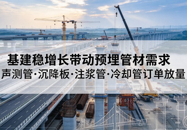 贵定基建稳增长带动预埋监测管材需求，声测管、沉降板、注浆管订单持续放量